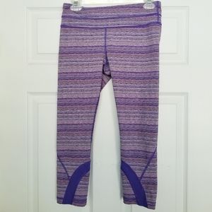 Lululemon purple stripe capri leggings sz. 8